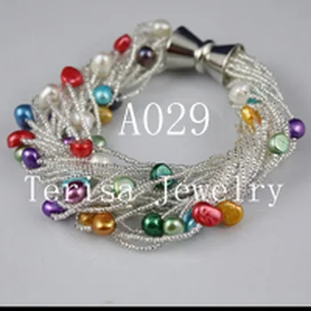 Unique Pearls jewellery Store 7-8MM Multicolor Baroque Genuine Freshwater Pearl Bracelet 24 rows Magnet Clasp Perfect Women Gift
Unique Pearls jewellery Store 7-8MM Multicolor Baroque Genuine Freshwater Pearl Bracelet 24 rows Magnet Clasp Perfect Women Gift