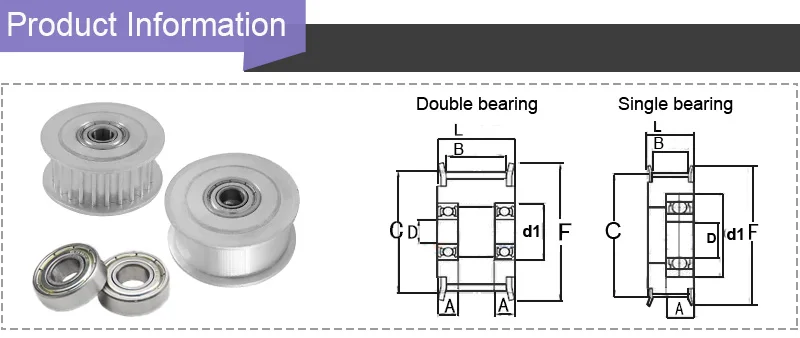 5M timing Idler pulley information