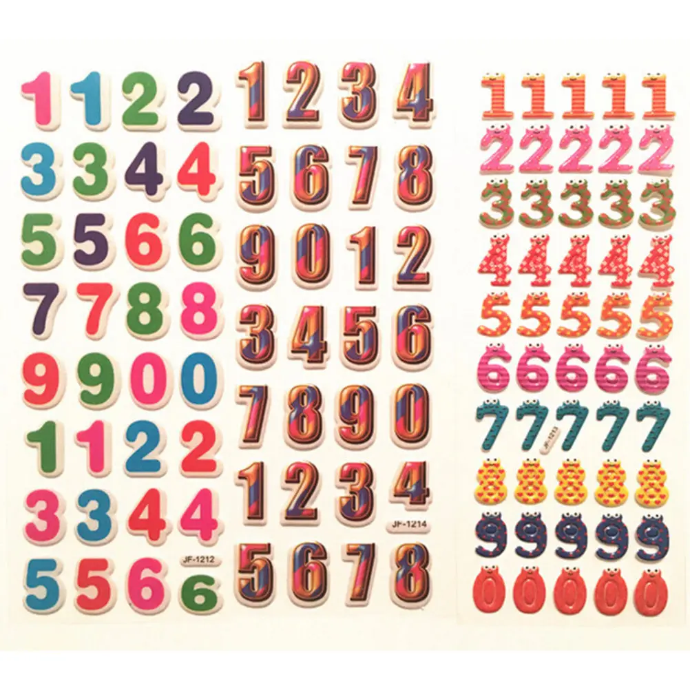 3D Cartoon Arabic Numbers stickers character stickers for Children's enlightenment education rewards stickers Random send New
3D Cartoon Arabic Numbers stickers character stickers for Children's enlightenment education rewards stickers Random send New