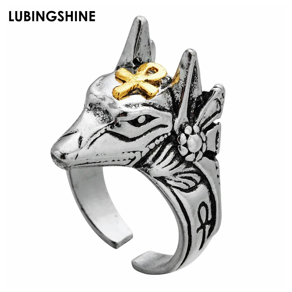Fashion Punk Anubis Beast Cross Ring For Men Women Gold Color Ankh Cross Design Animal Finger Rings Open Adjustable Jewelry
Fashion Punk Anubis Beast Cross Ring For Men Women Gold Color Ankh Cross Design Animal Finger Rings Open Adjustable Jewelry