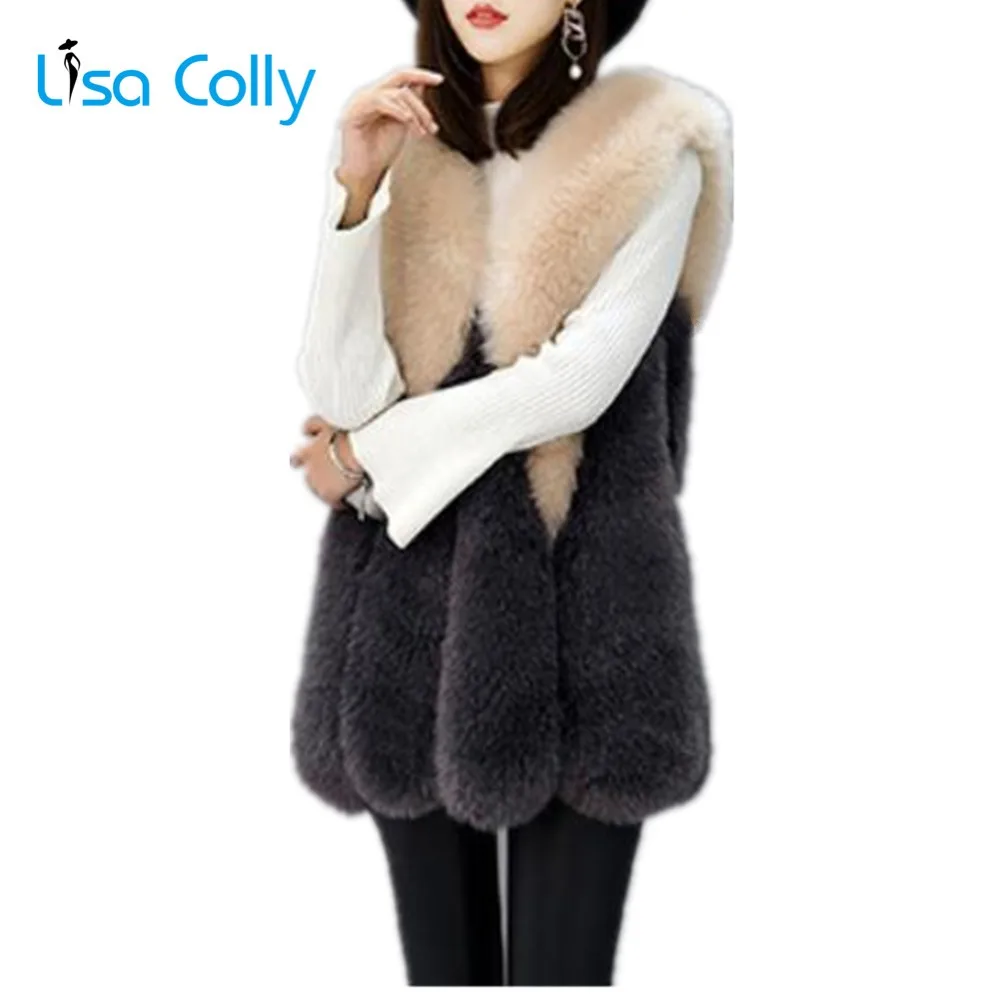Lisa Colly Women Winter Fur Vest Luxury Furry Faux Fur Vest Coat Women Thick Warm Jacket Overcoat Fox fur vest Coat Outwear
Lisa Colly Women Winter Fur Vest Luxury Furry Faux Fur Vest Coat Women Thick Warm Jacket Overcoat Fox fur vest Coat Outwear
