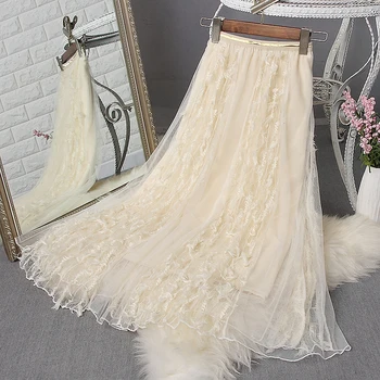 2019 Spring New High Waist Long Gauze Embroidery Feathers Tassel Super Hot Fairy Mid Length Skirt Women's High Waist Skirt
2019 Spring New High Waist Long Gauze Embroidery Feathers Tassel Super Hot Fairy Mid Length Skirt Women's High Waist Skirt