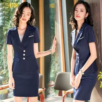 Fashion Formal Office Women Ladies Uniform Business Career Women Blue slim Blazer Suits Ladies Skirt Suits Elegant Staff to work
Fashion Formal Office Women Ladies Uniform Business Career Women Blue slim Blazer Suits Ladies Skirt Suits Elegant Staff to work