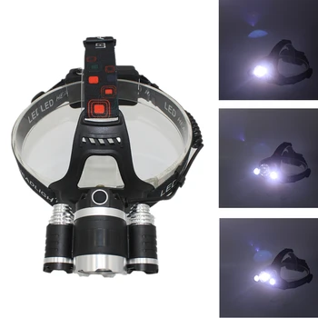 Rechargeable Headlamp 3x LED Headlight 1800 Lumens 1x XML-T6 + 2x XPE Head Lamp Fishing Light Hunting Lanterna
Rechargeable Headlamp 3x LED Headlight 1800 Lumens 1x XML-T6 + 2x XPE Head Lamp Fishing Light Hunting Lanterna