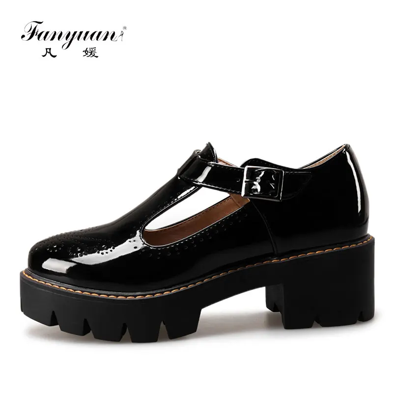 Fanyuan Fashion Buckle Strap Platform Women Shoes Casual Female Shoes Solid Retro High heels Comfort British College Wind Pumps
Fanyuan Fashion Buckle Strap Platform Women Shoes Casual Female Shoes Solid Retro High heels Comfort British College Wind Pumps