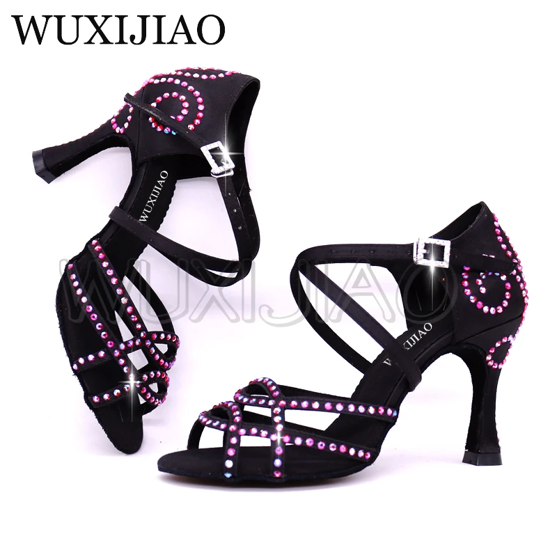 WUXIJIAO Salsa Dance SParty Dance Shoes Satin Shining rhinestones Soft Bottom Latin Dance Shoes Woman Salsa heel 5cm-10cm
WUXIJIAO Salsa Dance SParty Dance Shoes Satin Shining rhinestones Soft Bottom Latin Dance Shoes Woman Salsa heel 5cm-10cm