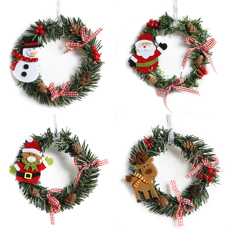 15cm Christmas Wreath Decoration for Home Floriation Wall/Door Hanging Snowman Elk Garland for Xmas Tree Window Decor
15cm Christmas Wreath Decoration for Home Floriation Wall/Door Hanging Snowman Elk Garland for Xmas Tree Window Decor