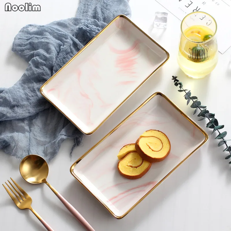 NOOLIM Nordic Minimalist Pink Phnom Penh Ceramic Rectangular Marble Jewelry Storage Tray Dessert Sushi Plate Steak Dish
NOOLIM Nordic Minimalist Pink Phnom Penh Ceramic Rectangular Marble Jewelry Storage Tray Dessert Sushi Plate Steak Dish