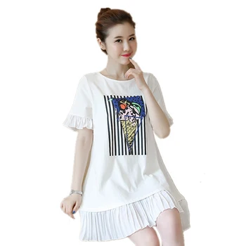 Women large size spring summer Korean T-shirt new cute cartoon printing sweet long section T-shirt women loose casual T-shirt
Women large size spring summer Korean T-shirt new cute cartoon printing sweet long section T-shirt women loose casual T-shirt