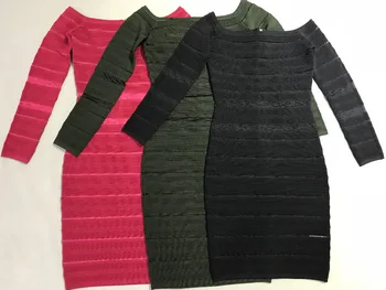 3 Colors Ladies HL Bandage Dress Long Sleeve Sexy Bodycon Mini Dress Slash Neck Elegant Evening Party Dress
3 Colors Ladies HL Bandage Dress Long Sleeve Sexy Bodycon Mini Dress Slash Neck Elegant Evening Party Dress