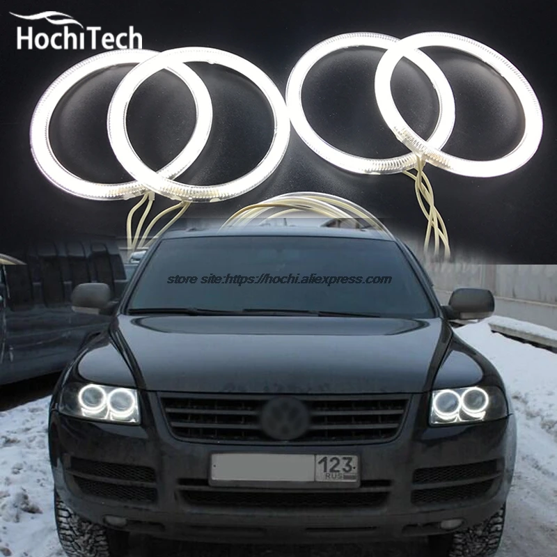 Фара HochiTech ccfl с ангельскими глазами белая фара 6000k кольцами ореолом для Volkswagen VW