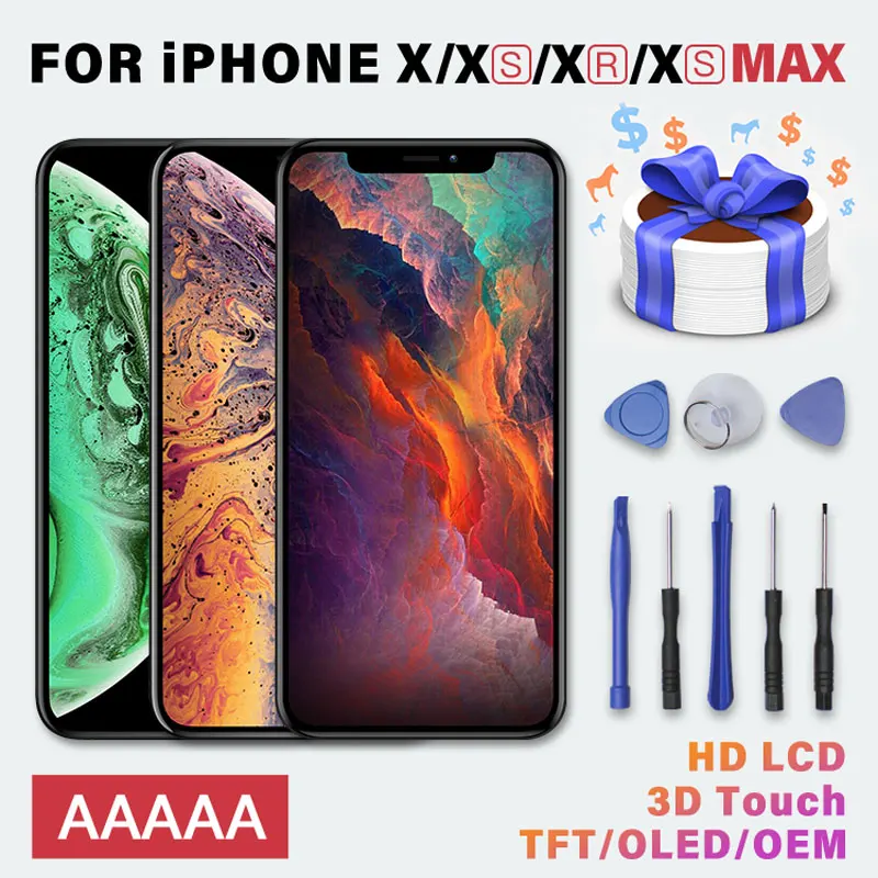 AAAAA LCD Display Touch Screen For iPhone X Xr Replacement Screen With Digitizer Assembly For iPhone Xr Xs Max Repair Tools Gift
AAAAA LCD Display Touch Screen For iPhone X Xr Replacement Screen With Digitizer Assembly For iPhone Xr Xs Max Repair Tools Gift