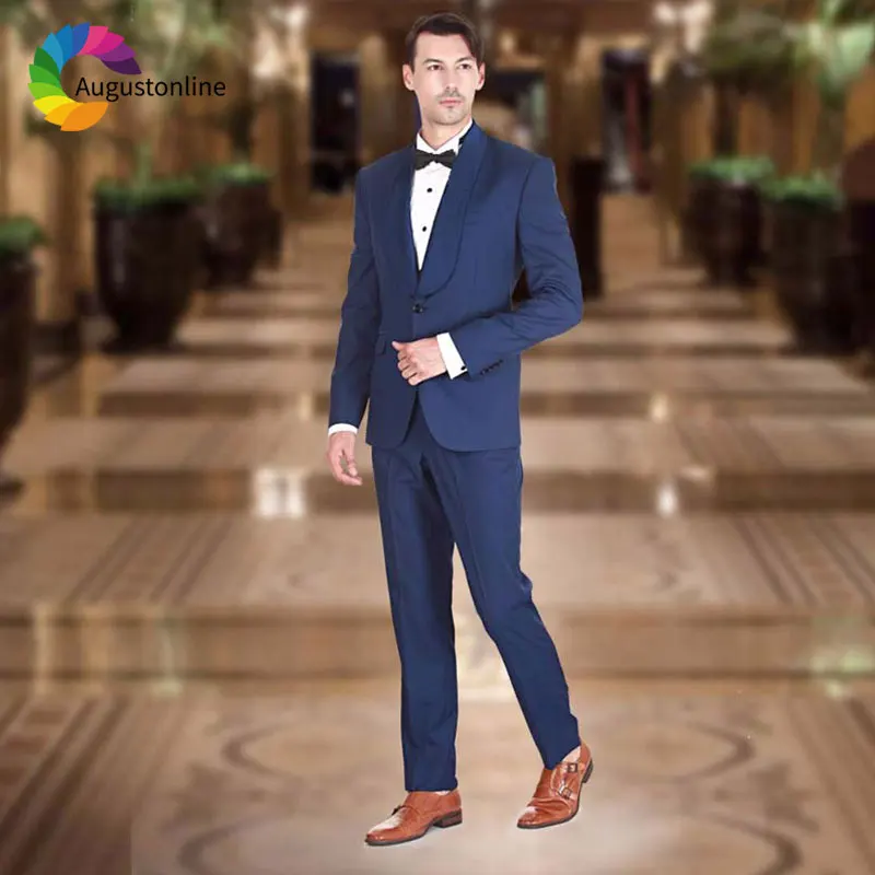 Navy Blue Groom Tuxedo Men Suits for Wedding Wide Shawl Lapel Slim Fit Best Man Blazer Jacket 2Piece Pants Costume Homme Mariage
Navy Blue Groom Tuxedo Men Suits for Wedding Wide Shawl Lapel Slim Fit Best Man Blazer Jacket 2Piece Pants Costume Homme Mariage
