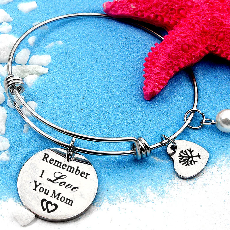 ABL024,Stainless Steel Remember I Love You Mom Pearl Heart Charm Adjustable Bangle For Mother's Day Birthday Gifts Women Jewelry
ABL024,Stainless Steel Remember I Love You Mom Pearl Heart Charm Adjustable Bangle For Mother's Day Birthday Gifts Women Jewelry