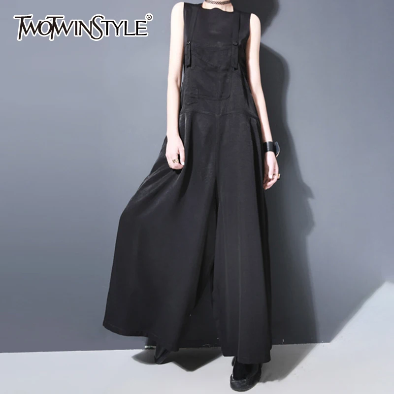 TWOTWINSTYLE Suspenders Pants Female Spaghetti Strap Maxi Wide Leg Pants Jumpsuits Women Summer Oversize Fashion Casual Clothing
TWOTWINSTYLE Suspenders Pants Female Spaghetti Strap Maxi Wide Leg Pants Jumpsuits Women Summer Oversize Fashion Casual Clothing