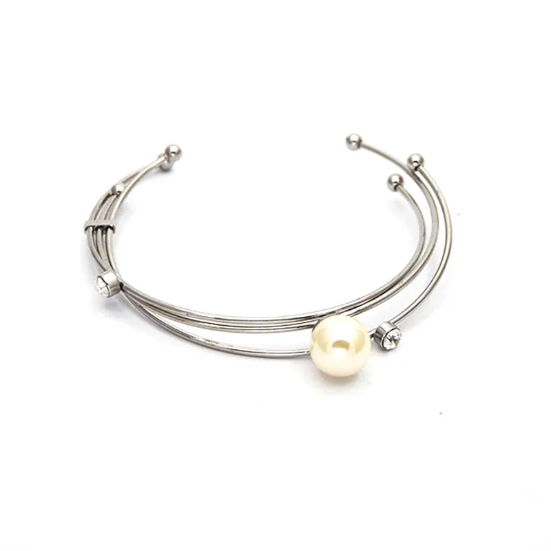 Wholesale Stainless Steel Bangle Bracelets personalized Womens Three-ring bracelet with pearl BA03131
Wholesale Stainless Steel Bangle Bracelets personalized Womens Three-ring bracelet with pearl BA03131