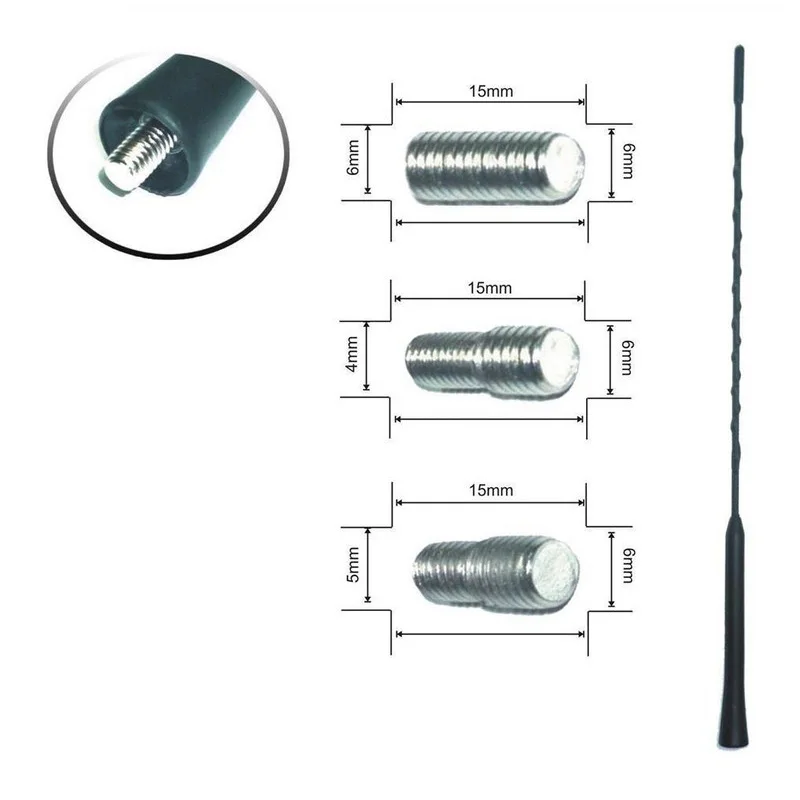 41cm Universal Car Antenna Mast Suitable For Cars 4MM 5MM 6MM Screw Thread 16'' Auto Aerial Antenna
41cm Universal Car Antenna Mast Suitable For Cars 4MM 5MM 6MM Screw Thread 16'' Auto Aerial Antenna