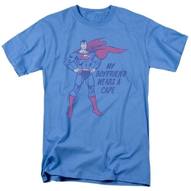 Trevco Dc-Wears A Cape - Short Sleeve Adult 18-1 Tee - Carolina Blue 2X