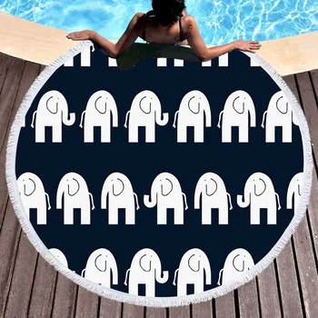 Round Small Elephant Pattern Printed Beach Towel Diameter 150 Cm Microfiber Towel with Tassel Tassel Yoga Mat Adult Children
Round Small Elephant Pattern Printed Beach Towel Diameter 150 Cm Microfiber Towel with Tassel Tassel Yoga Mat Adult Children