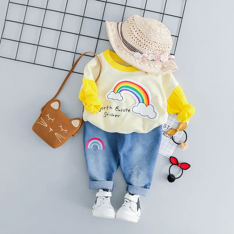 2019 Spring Baby Boys Clothing Boy Set Rainbow T shirt + Jeans 2PCS Children Set Kids Clothes
2019 Spring Baby Boys Clothing Boy Set Rainbow T shirt + Jeans 2PCS Children Set Kids Clothes