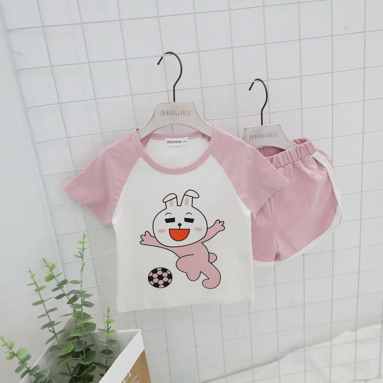 Birthday Tee 2020 Summer Brother Sister Suit Raglan Sleeves T-shirt Shorts Casual Pajamas Two Boys Girls Cartoon Sleep Sets Belt |