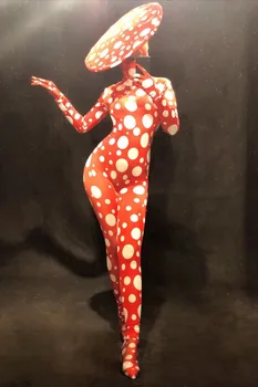 White Dot Red Printed Jumpsuit Stretch Gloves Stage Dance Cosplay Bodysuit Female Singer Birthday Party (Without Hat Outer Ring)
White Dot Red Printed Jumpsuit Stretch Gloves Stage Dance Cosplay Bodysuit Female Singer Birthday Party (Without Hat Outer Ring)