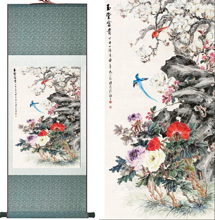 Traditional Birds and flower Painting Home Office Decoration Chinese scroll painting Spring Ink wash painting
Traditional Birds and flower Painting Home Office Decoration Chinese scroll painting Spring Ink wash painting