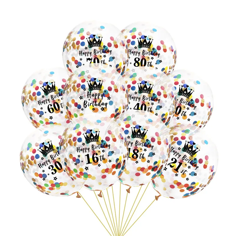 5Pcs Clear Transparent Latex Balloons Happy Birthday Crown Number Balloons Colorful Confetti Balloons For Birthday Party Decor
5Pcs Clear Transparent Latex Balloons Happy Birthday Crown Number Balloons Colorful Confetti Balloons For Birthday Party Decor
