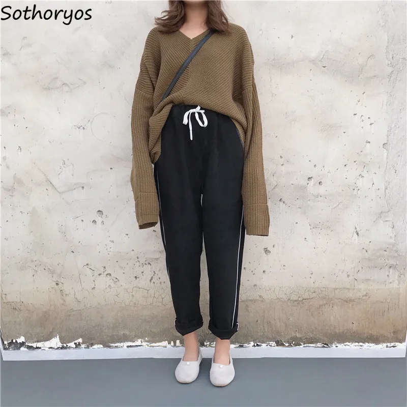 Pants Women High Waist Harajuku Loose Drawstring Striped Trendy Simple Womens Trousers Sweet Chic Student All-match Korean Style
Pants Women High Waist Harajuku Loose Drawstring Striped Trendy Simple Womens Trousers Sweet Chic Student All-match Korean Style