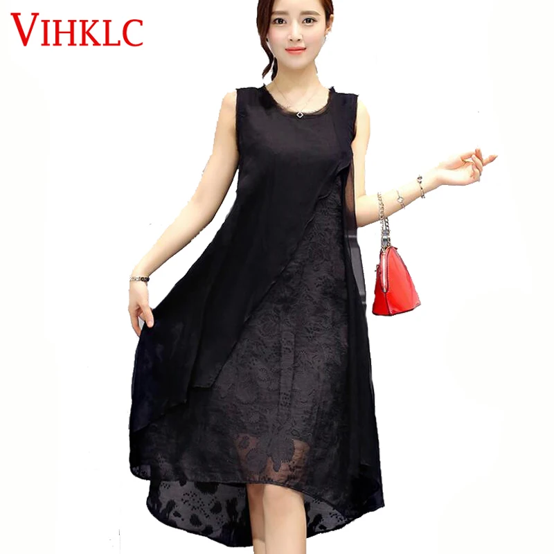 Summer fashion women's dress 2017 new long sleeveless loose silk dress round collar chiffon pure color women's dress FC106
Summer fashion women's dress 2017 new long sleeveless loose silk dress round collar chiffon pure color women's dress FC106