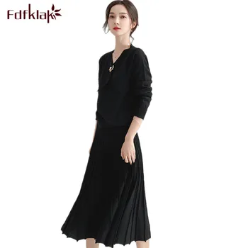 Fdfklak 2 PCS Vintage dress women autumn winter party dresses long sleeve knit dresses elegant sweater dress vestido de festa
Fdfklak 2 PCS Vintage dress women autumn winter party dresses long sleeve knit dresses elegant sweater dress vestido de festa