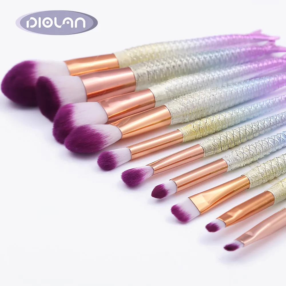 DIOLAN 10PCS Mermaid Makeup Brushes Set Foundation Blending Powder Eyeshadow Contour Concealer Blush Cosmetic Beauty Tools Kit
DIOLAN 10PCS Mermaid Makeup Brushes Set Foundation Blending Powder Eyeshadow Contour Concealer Blush Cosmetic Beauty Tools Kit