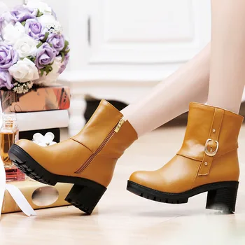 Vogue Boots Women Nice Leather Ankle Boots Square Heel Zipper Casual Female Shoes Women High Heel Boots Botas Mujer
Vogue Boots Women Nice Leather Ankle Boots Square Heel Zipper Casual Female Shoes Women High Heel Boots Botas Mujer