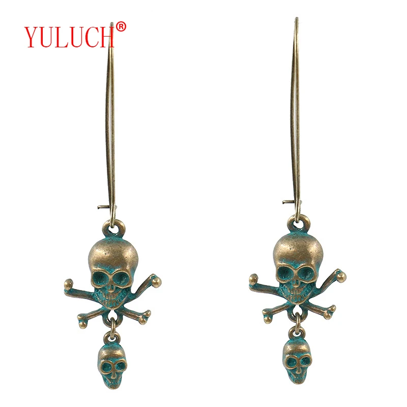 YULUCH 2018 Retro personality trend jewelry accessories zinc alloy skull long pendant hip hop women party gifts | Украшения и