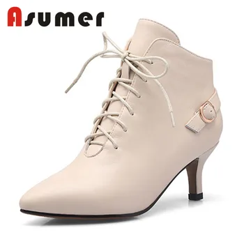 ASUMER NEW ARRIVE 2020 pointed toe genuine leather boots elegant buckle cross tied high heels boots winter zip shallow boots
ASUMER NEW ARRIVE 2020 pointed toe genuine leather boots elegant buckle cross tied high heels boots winter zip shallow boots