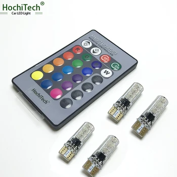 HochiTech 4pcs T10 W5W RGB Led Car Bulbs Remote Control 194 168 501 Led Lamp Reading Wedge Lights Strobe 12V Silicone 5050 SMD
HochiTech 4pcs T10 W5W RGB Led Car Bulbs Remote Control 194 168 501 Led Lamp Reading Wedge Lights Strobe 12V Silicone 5050 SMD