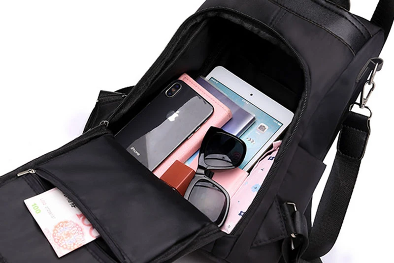 Women Solid Backpack Oxford Waterproof Travel Bag Anti-theft High Capacity Teenage Student Double Shoulder Bags Mochila BP0266 (5)