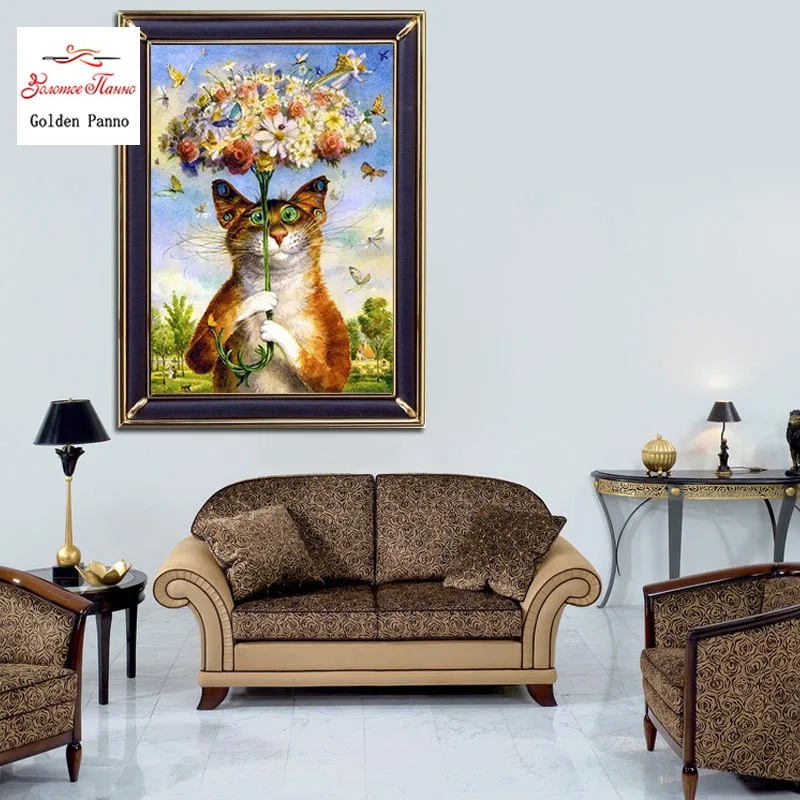 Golden Panno Needlework,Sets For full Embroidery kits,Home decor,Cat Animal,white canvas,Dmc,Diy,Cross stitch
Golden Panno Needlework,Sets For full Embroidery kits,Home decor,Cat Animal,white canvas,Dmc,Diy,Cross stitch