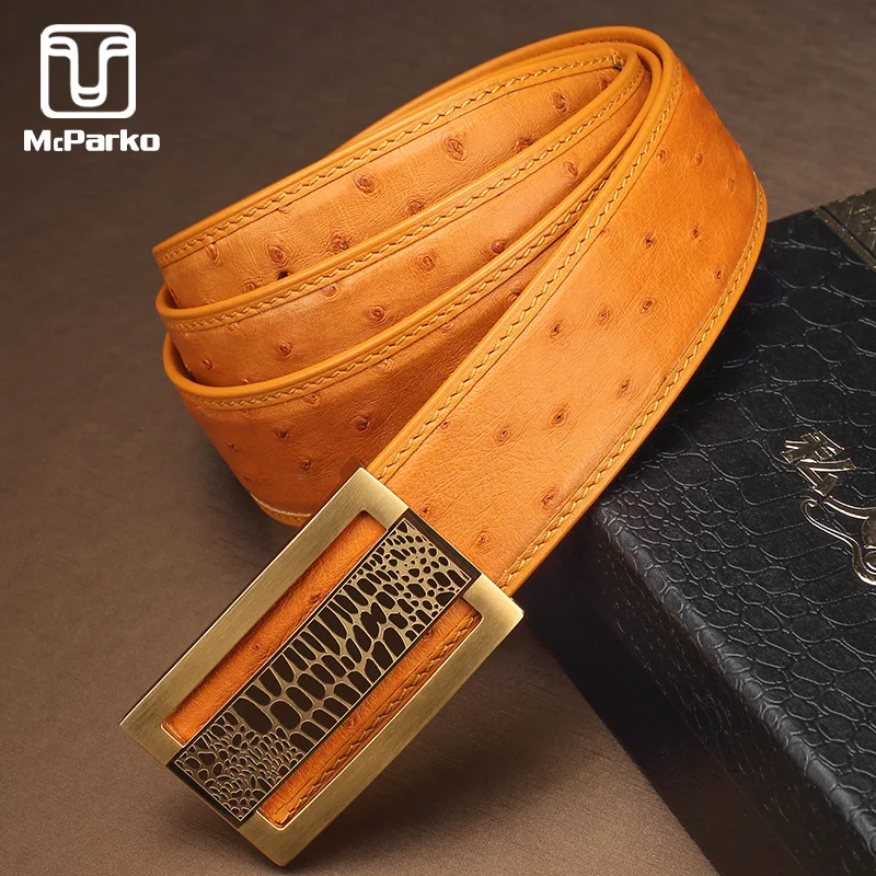 McParko Luxury Ostrich Belt Genuine Leather Men Belts Fashion Brand Automatic Waist Belt Men 2019 Blue Yellow Design Strap Male
McParko Luxury Ostrich Belt Genuine Leather Men Belts Fashion Brand Automatic Waist Belt Men 2019 Blue Yellow Design Strap Male