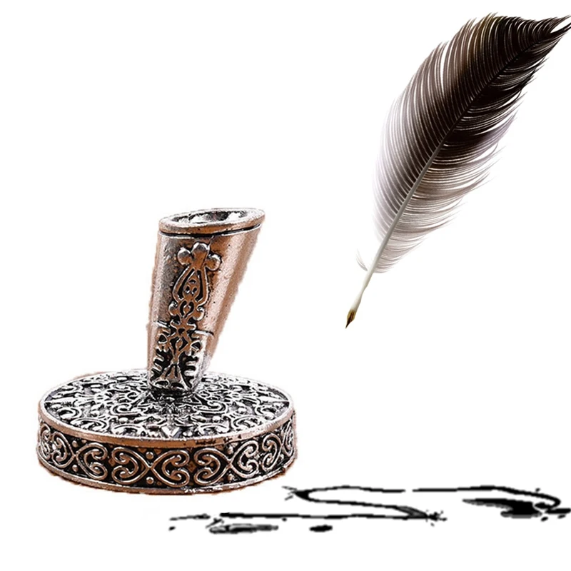 European Feather Pen Stand Metal Round Pen Holder Office School Pen Accessories Stationery Gift
European Feather Pen Stand Metal Round Pen Holder Office School Pen Accessories Stationery Gift