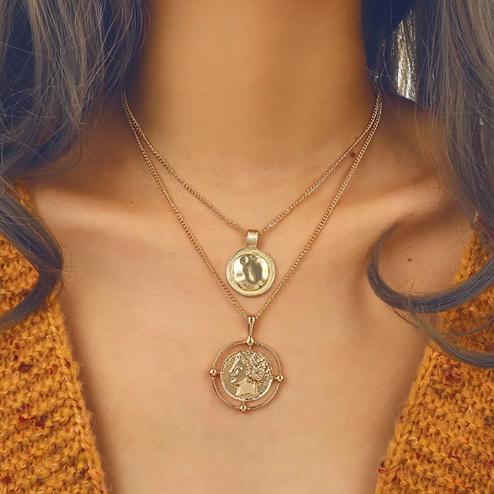 Fashion geometric Jewelry Charm Women Necklace Elegant Retro Necklace simple circle irregular double-layer collarbone chain 1.3 
Fashion geometric Jewelry Charm Women Necklace Elegant Retro Necklace simple circle irregular double-layer collarbone chain 1.3