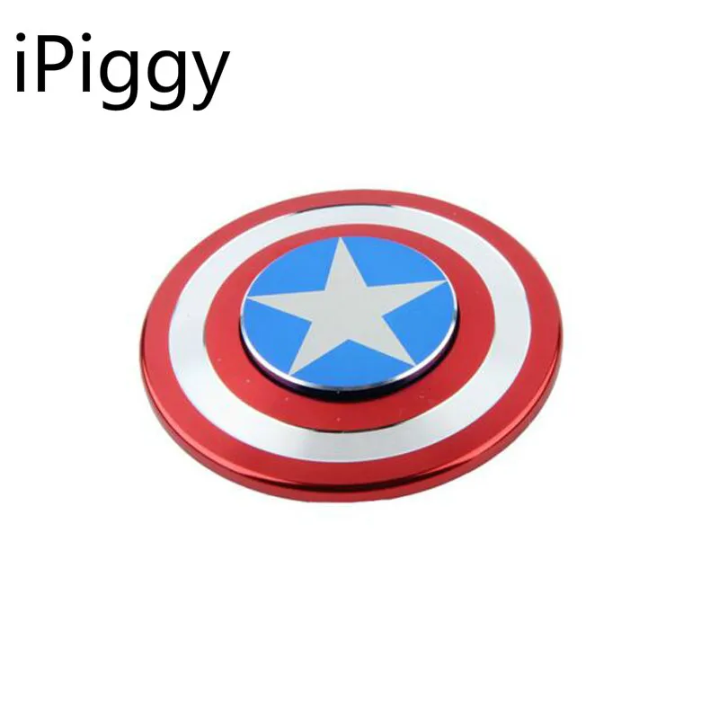 

2017 New Fidget Toy Hand Spinner Metal Finger Stress Spinner Captain America Shield For Autism/ADHD Anxiety Stress Relief