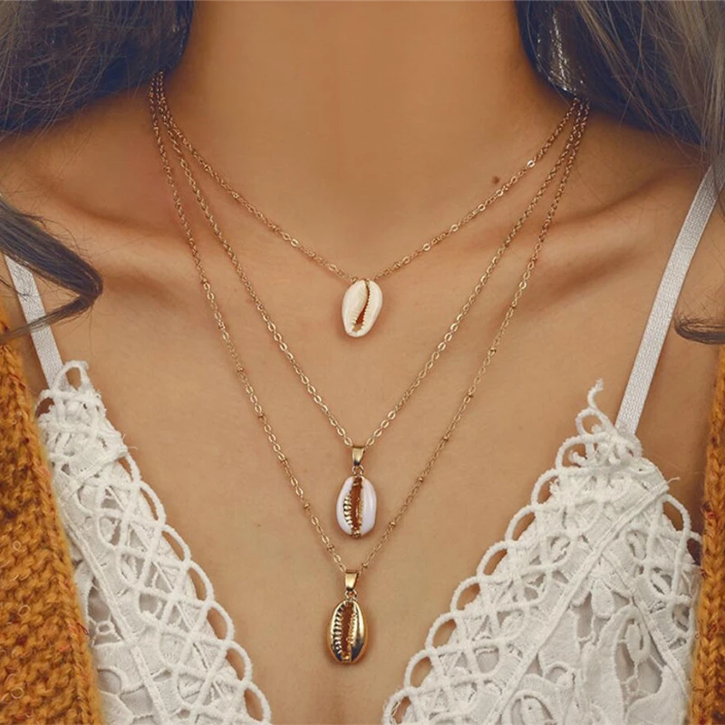 2019 Multilayer Shell Trendy Necklace for Women Gold Color Long Chain Seashell Ocean Beach Boho Pendant Necklaces Jewelry
2019 Multilayer Shell Trendy Necklace for Women Gold Color Long Chain Seashell Ocean Beach Boho Pendant Necklaces Jewelry