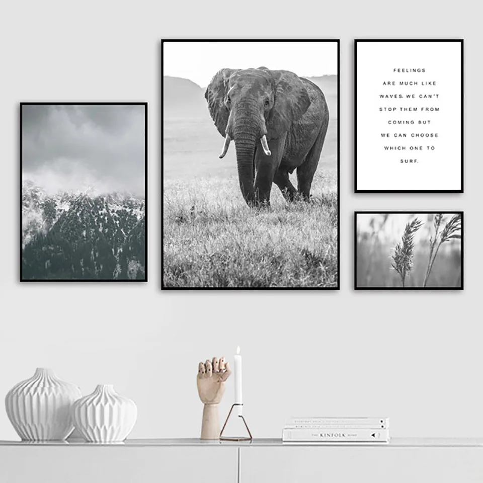 Elephant-Forest-Rice-Ear-Wall-Art-Canvas-Painting-Quotes-Nordic-Posters-And-Prints-Animals-Wall-Pictures.jpg_640x640