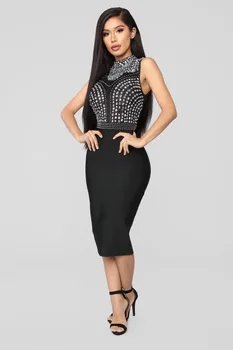 New Summer Fashion Sexy Beading Mesh Bandage Dress 2019 Knitted Elastic Bodycon Party Dress
New Summer Fashion Sexy Beading Mesh Bandage Dress 2019 Knitted Elastic Bodycon Party Dress