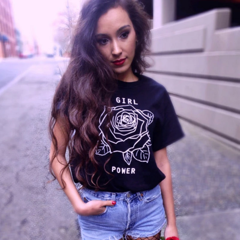 Harajuku Women T Shirt Girl Power Rose Rok Tops 2019 Summer Korean style Short Sleeve Casual Plus Size Friends Female Clothing
Harajuku Women T Shirt Girl Power Rose Rok Tops 2019 Summer Korean style Short Sleeve Casual Plus Size Friends Female Clothing