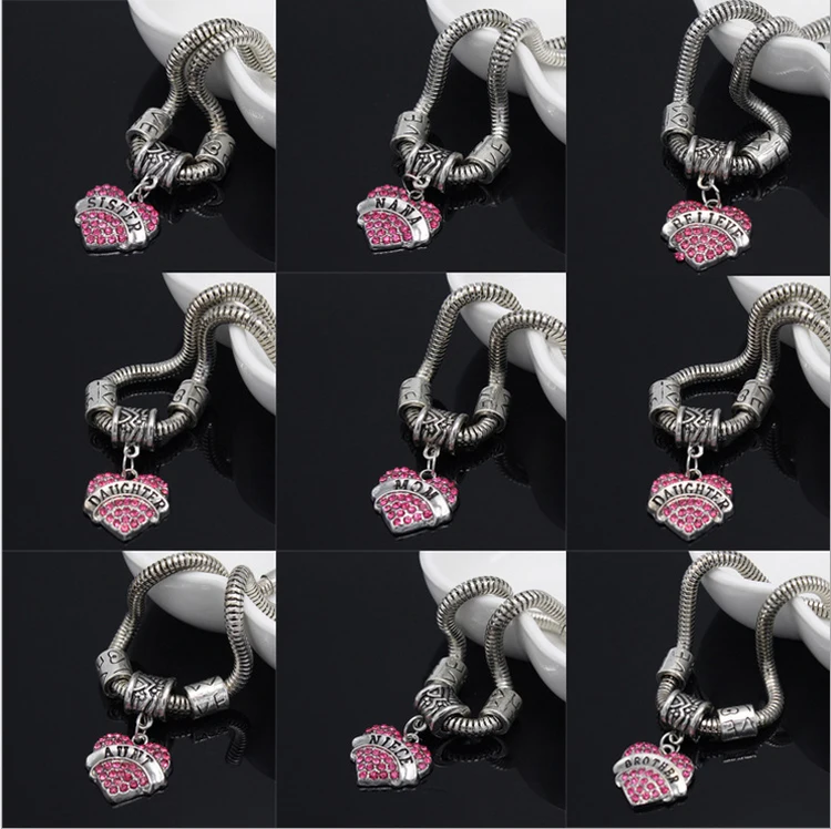 1pcs Engraved Family Gifts Love Heart Rhinestone Crystal Charm Pendant Silver Bangle Bracelet Party Women Lady Jewelry
1pcs Engraved Family Gifts Love Heart Rhinestone Crystal Charm Pendant Silver Bangle Bracelet Party Women Lady Jewelry