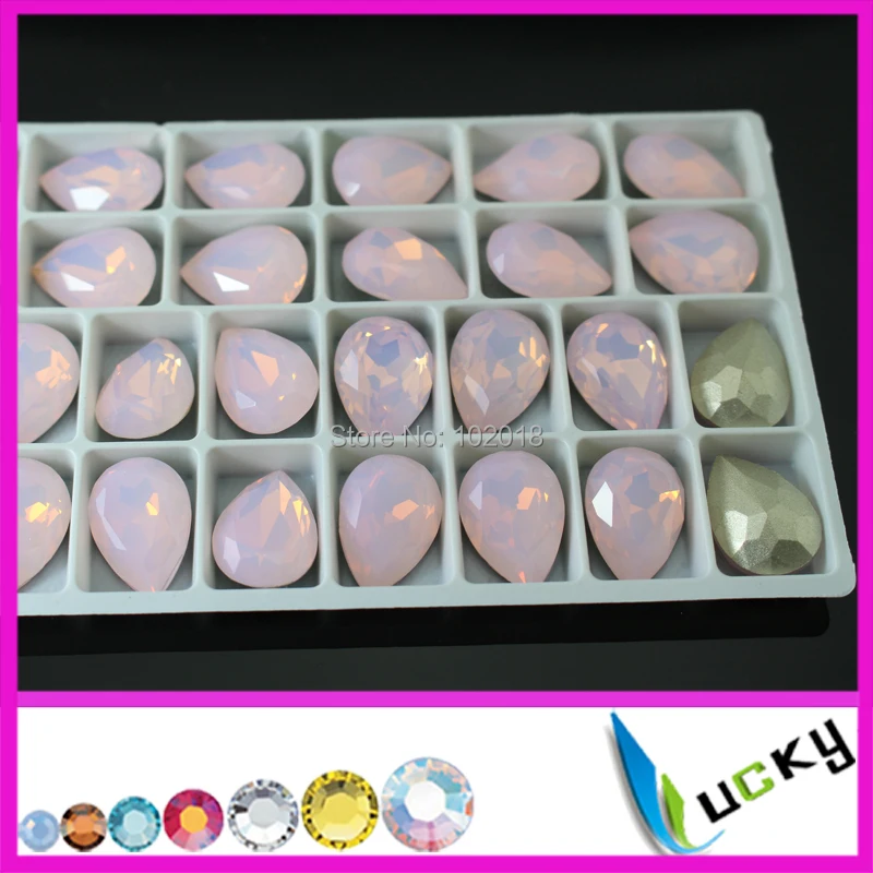 Super shiny pear crystal fancy K9 stones for jewelry making 36pcs 13x18mm pink opal pointed back rhinestones!
Super shiny pear crystal fancy K9 stones for jewelry making 36pcs 13x18mm pink opal pointed back rhinestones!