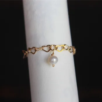PINJEAS handmade gold filling ring love chain soft ring freshwater pearl bead tail rings for women vintage jewelry
PINJEAS handmade gold filling ring love chain soft ring freshwater pearl bead tail rings for women vintage jewelry