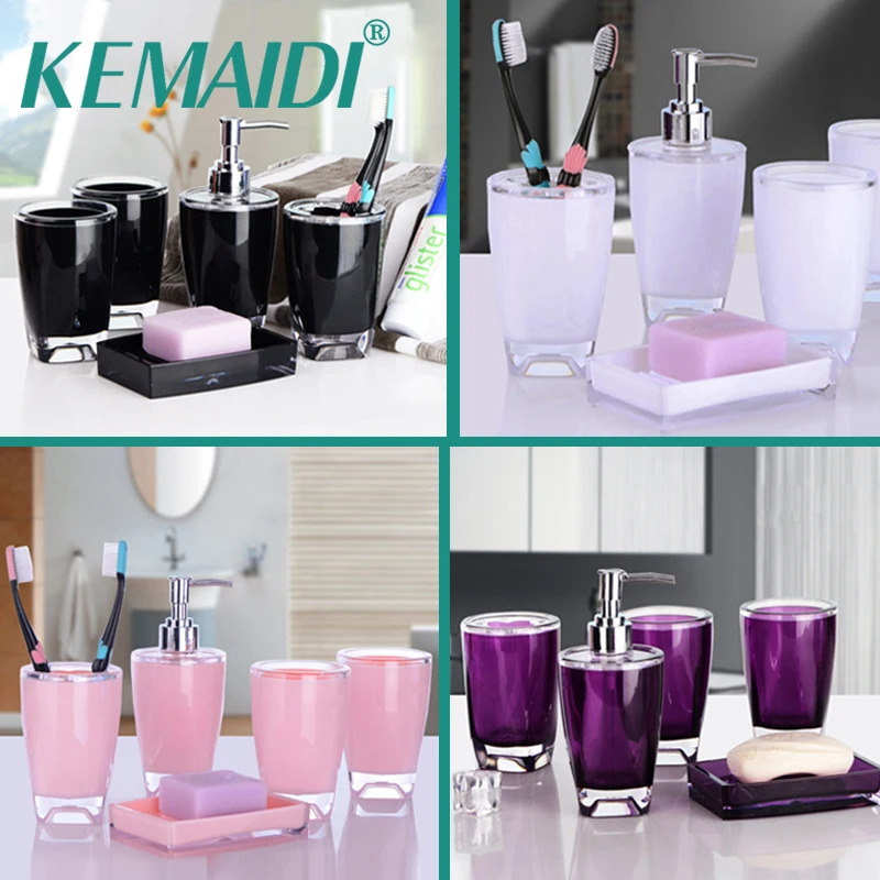 KEMAIDI Bathroom Set 5Pcs Tooth Brash Holder Soap Dish Dispenser Tumbler Cup Home Decorate Concise Style Bathroom Accessory
KEMAIDI Bathroom Set 5Pcs Tooth Brash Holder Soap Dish Dispenser Tumbler Cup Home Decorate Concise Style Bathroom Accessory